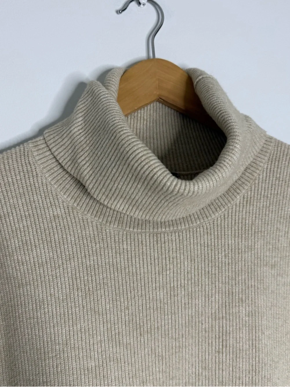 Free People Softly Structured Tunic Sweater Small Ribbed Turtleneck Cream